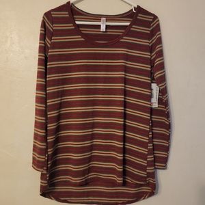 NWT LuLaRoe Lynnae Long Sleeve Shirt Multi Colored Stripes Women's XS X Small